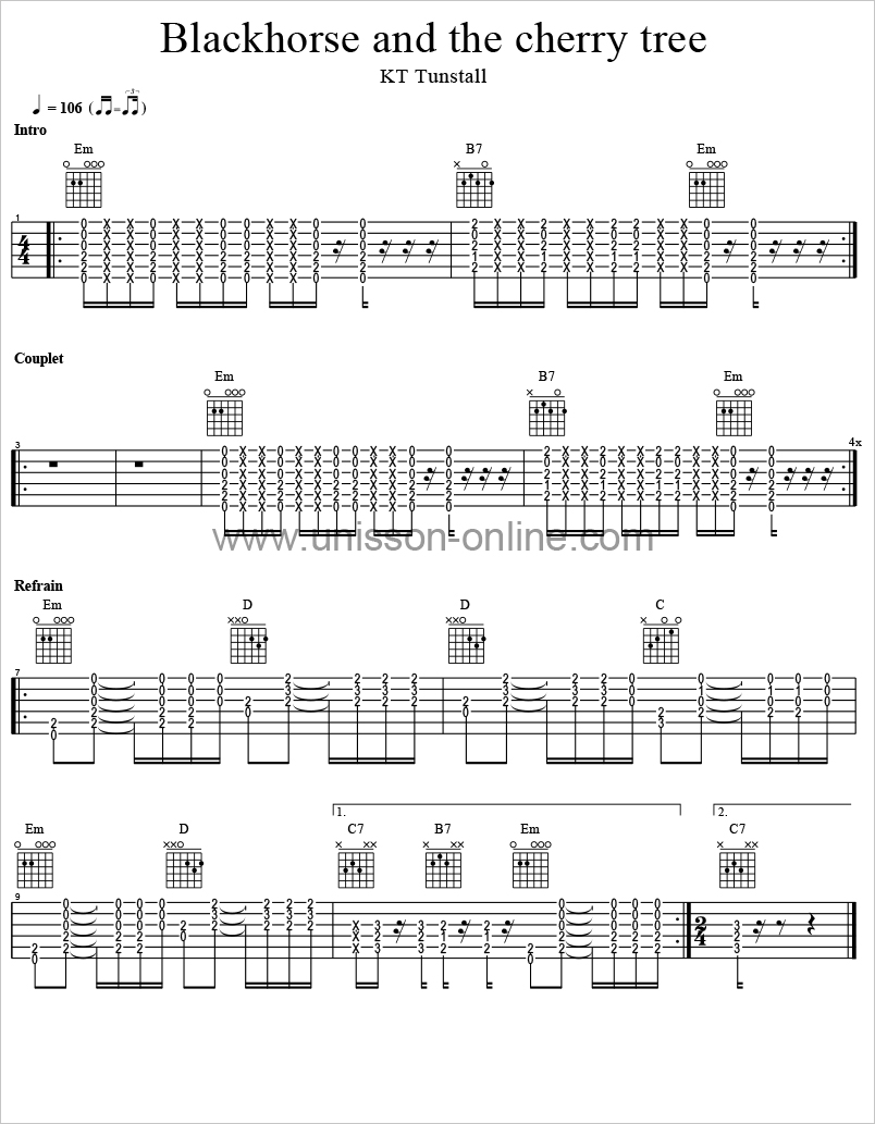 Blackhorse-and-the-cherry-tree-KT-Tunstall-Tablature-Guitar-Pro