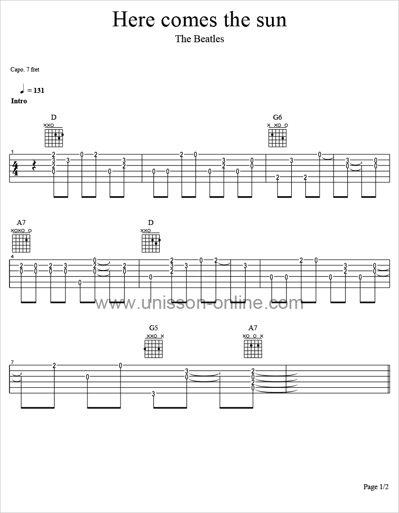 Here-comes-the-sun-The-Beatles-Tablature-Guitar-Pro